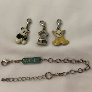 Webkinz charm bracelet with 3 charms